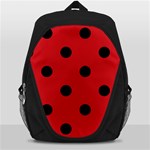 Polka Dots - Black on Fire Engine Red Backpack Bag