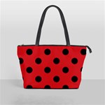 Polka Dots - Black on Fire Engine Red Classic Shoulder Handbag (Two Sides)