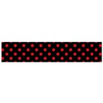 Polka Dots - Fire Engine Red on Black Flano Scarf (Small)