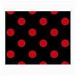 Polka Dots - Fire Engine Red on Black Small Glasses Cloth