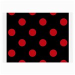 Polka Dots - Fire Engine Red on Black Large Glasses Cloth