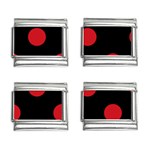 Polka Dots - Fire Engine Red on Black 9mm Italian Charm (4 pack)