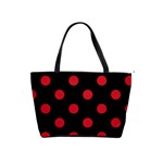 Polka Dots - Fire Engine Red on Black Classic Shoulder Handbag (Two Sides)