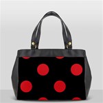 Polka Dots - Fire Engine Red on Black Classic Oversize Office Handbag (Two Sides)