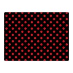 Polka Dots - Fire Engine Red on Black Double Sided Flano Blanket (Mini)