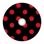 Polka Dots - Fire Engine Red on Black CD Wall Clock