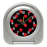 Polka Dots - Fire Engine Red on Black Desk Alarm Clock