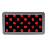 Polka Dots - Fire Engine Red on Black Memory Card Reader (Mini)