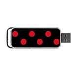 Polka Dots - Fire Engine Red on Black Portable USB Flash (One Side)