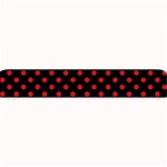 Polka Dots - Fire Engine Red on Black Small Bar Mat