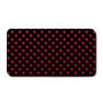 Polka Dots - Fire Engine Red on Black Medium Bar Mat