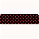 Polka Dots - Fire Engine Red on Black Medium Bar Mat