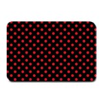 Polka Dots - Fire Engine Red on Black Plate Mat