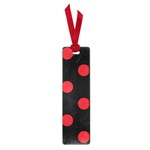 Polka Dots - Fire Engine Red on Black Small Book Mark