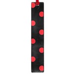 Polka Dots - Fire Engine Red on Black Large Book Mark