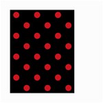 Polka Dots - Fire Engine Red on Black Small Garden Flag (Two Sides)