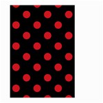 Polka Dots - Fire Engine Red on Black Large Garden Flag (Two Sides)