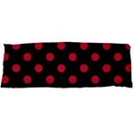 Polka Dots - Cardinal Red on Black Body Pillow Case (Dakimakura) (One Side)