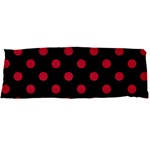 Polka Dots - Cardinal Red on Black Body Pillow Case Dakimakura (Two Sides)