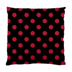 Polka Dots - Cardinal Red on Black Standard Cushion Case (One Side)