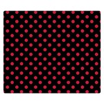 Polka Dots - Cardinal Red on Black Double Sided Flano Blanket (Small)