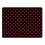 Polka Dots - Cardinal Red on Black Double Sided Fleece Blanket (Small) (Two Sides)