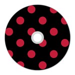 Polka Dots - Cardinal Red on Black CD Wall Clock