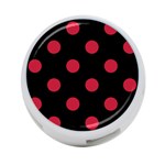 Polka Dots - Cardinal Red on Black 4-Port USB Hub (One Side)