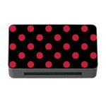 Polka Dots - Cardinal Red on Black Memory Card Reader with CF