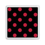 Polka Dots - Cardinal Red on Black Memory Card Reader with Storage (Square)