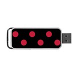 Polka Dots - Cardinal Red on Black Portable USB Flash (One Side)