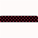 Polka Dots - Cardinal Red on Black Small Bar Mat