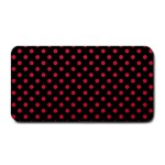 Polka Dots - Cardinal Red on Black Medium Bar Mat