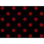 Polka Dots - Dark Red on Black Birthday Cake 3D Greeting Card (7x5)