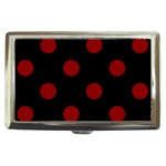 Polka Dots - Dark Red on Black Cigarette Money Case