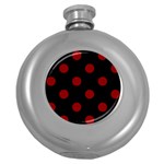 Polka Dots - Dark Red on Black Hip Flask (5 oz)