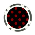 Polka Dots - Dark Red on Black Poker Chip Card Guard