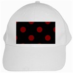 Polka Dots - Dark Red on Black Black Cap