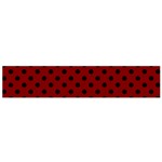 Polka Dots - Black on Maroon Red Flano Scarf (Small)