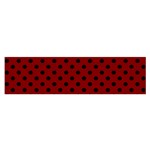 Polka Dots - Black on Maroon Red Satin Scarf (Oblong)