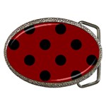 Polka Dots - Black on Maroon Red Belt Buckle