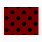 Polka Dots - Black on Maroon Red Large Glasses Cloth (2 Sides)