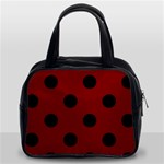 Polka Dots - Black on Maroon Red Classic Handbag (Two Sides)