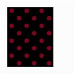 Polka Dots - Burgundy Red on Black Small Garden Flag (Two Sides)