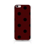 Polka Dots - Black on Bulgarian Rose Red Apple iPhone 6/6S Silicone Case (Transparent)