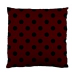 Polka Dots - Black on Bulgarian Rose Red Standard Cushion Case (Two Sides)