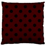 Polka Dots - Black on Bulgarian Rose Red Large Cushion Case (One Side)