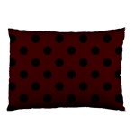 Polka Dots - Black on Bulgarian Rose Red Pillow Case (One Side)