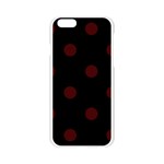 Polka Dots - Bulgarian Rose Red on Black Apple iPhone 6/6S Silicone Case (Transparent)