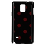 Polka Dots - Bulgarian Rose Red on Black Samsung Galaxy Note 4 Case (Black)